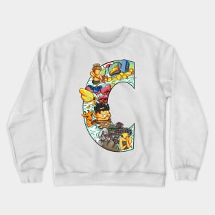 Initial Letter C doodle art Crewneck Sweatshirt